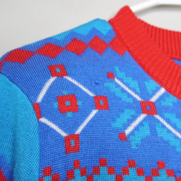 Tipsy Elves Natural Light Men's Parody Beer Christmas Holiday Sweater Large Blue - Picture 7 of 16